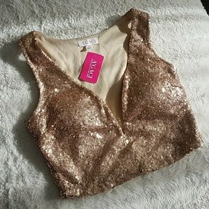 Gold crop top